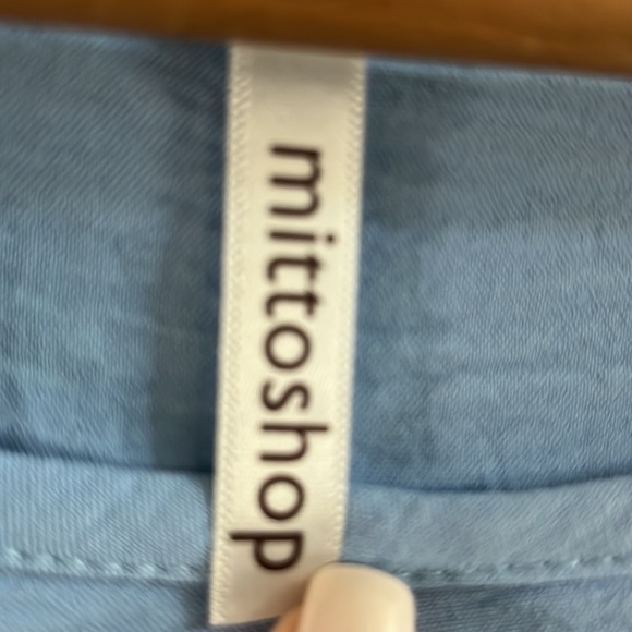 New Mittoshop blue top blouse 2x ruffle shirt baby blue pale popover - Picture 3 of 4